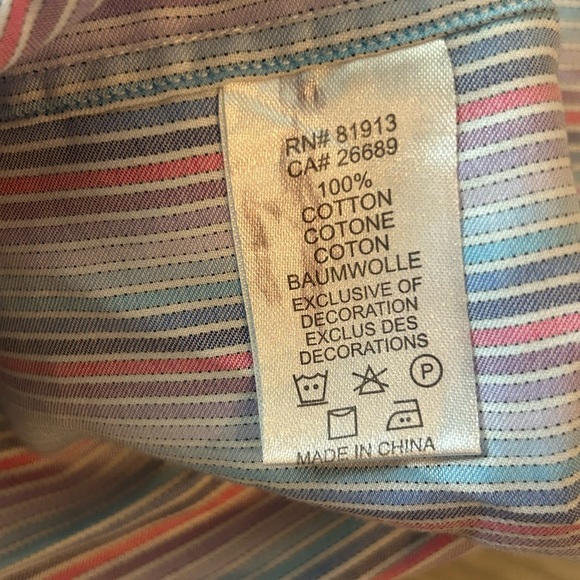Robert Graham Long Sleeves Striped Multicolor Shirt Size 48 US 2XL - Picture 5 of 6
